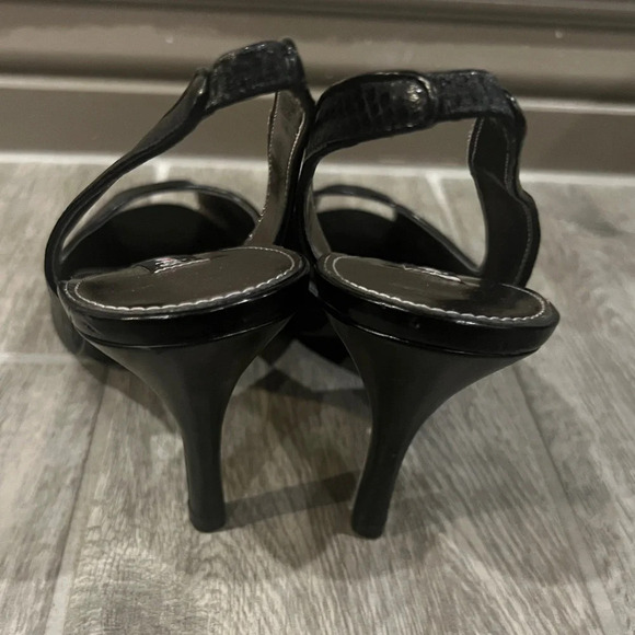 Style & Co size 9 1/2 black dressy sling back peep toe heels - Picture 3 of 7